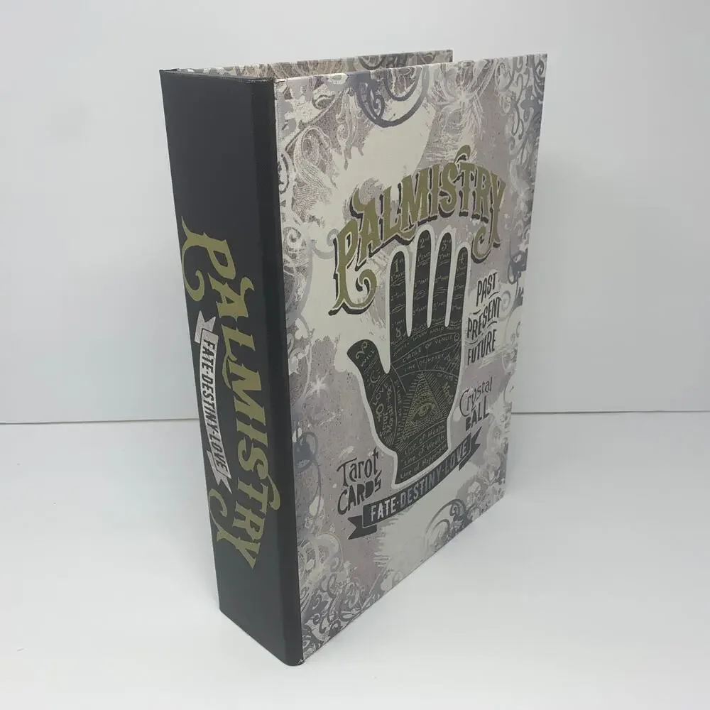 NWOT Halloween decor PALMISTRY spell book spellbook tabletop wood box - Picture 2 of 9